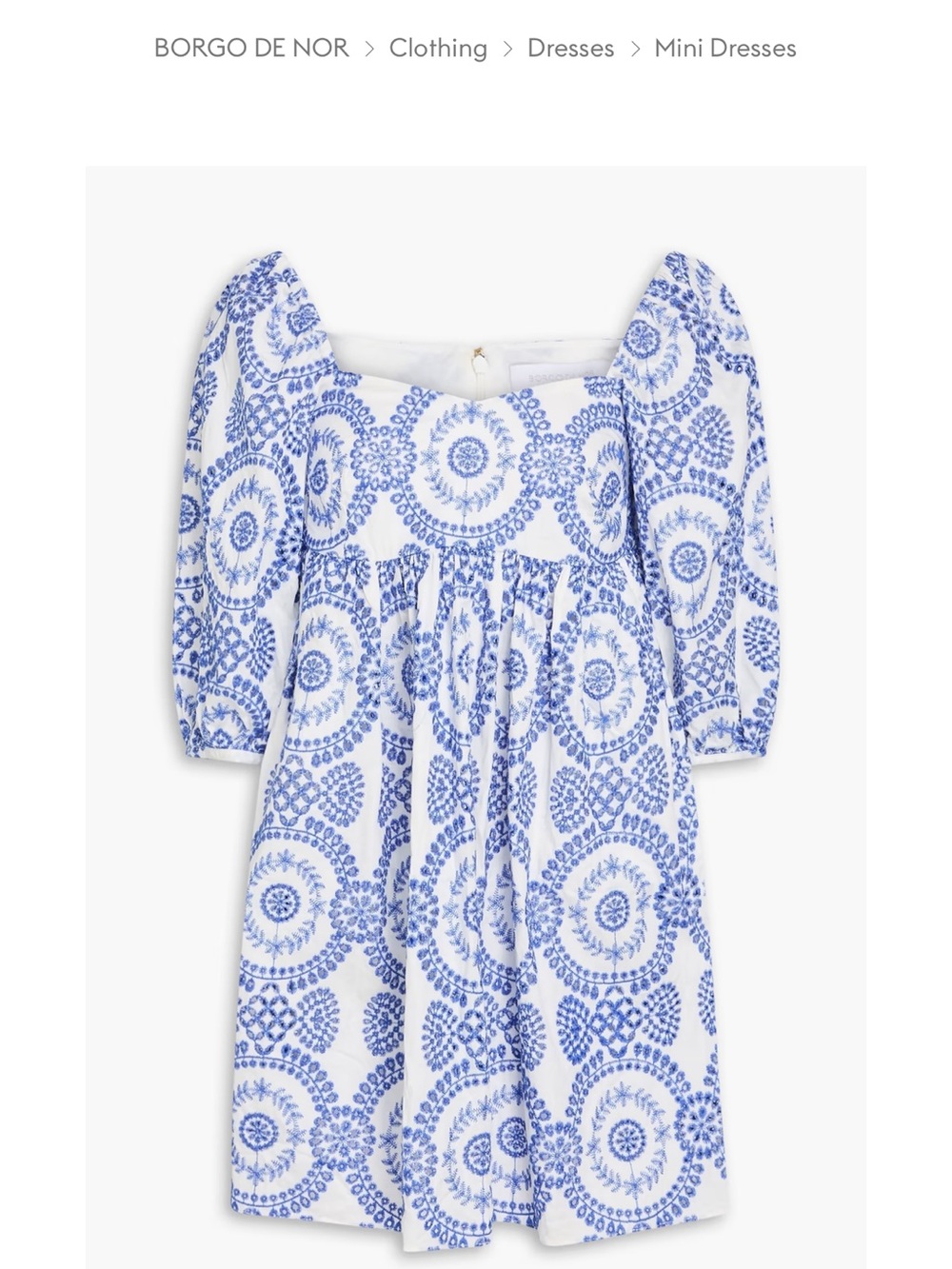 Borgo De Nor Eta broderie anglaise cotton-blend mini dress